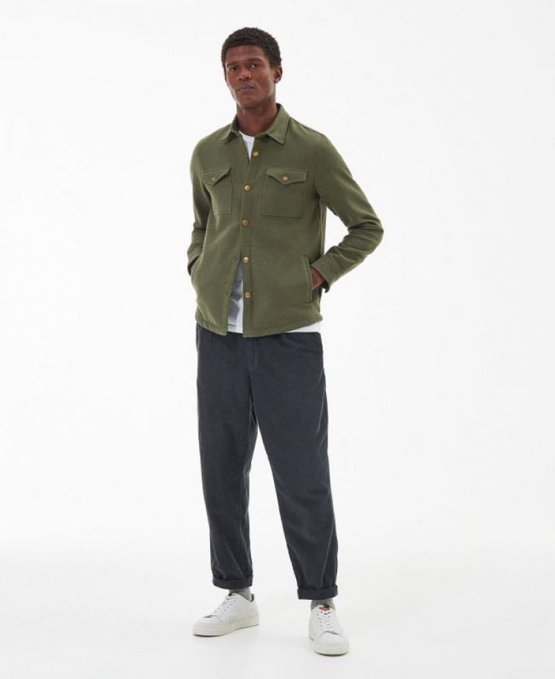 Olive Men Barbour Carrbridge Overshirt | US-3245UWZQV