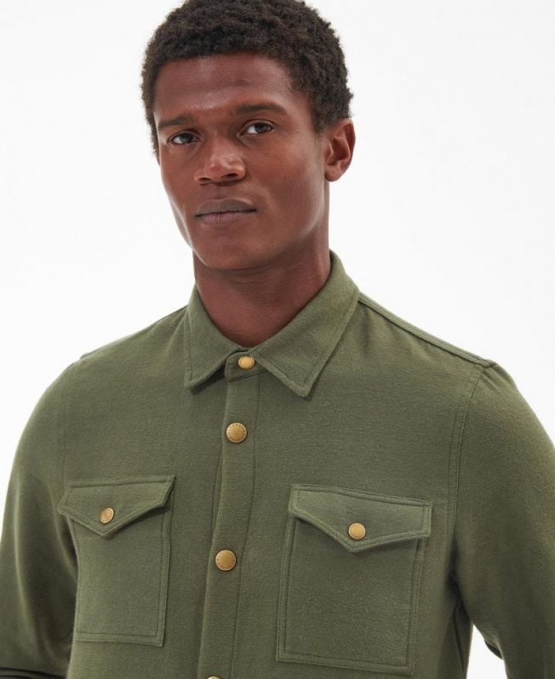 Olive Men Barbour Carrbridge Overshirt | US-3245UWZQV