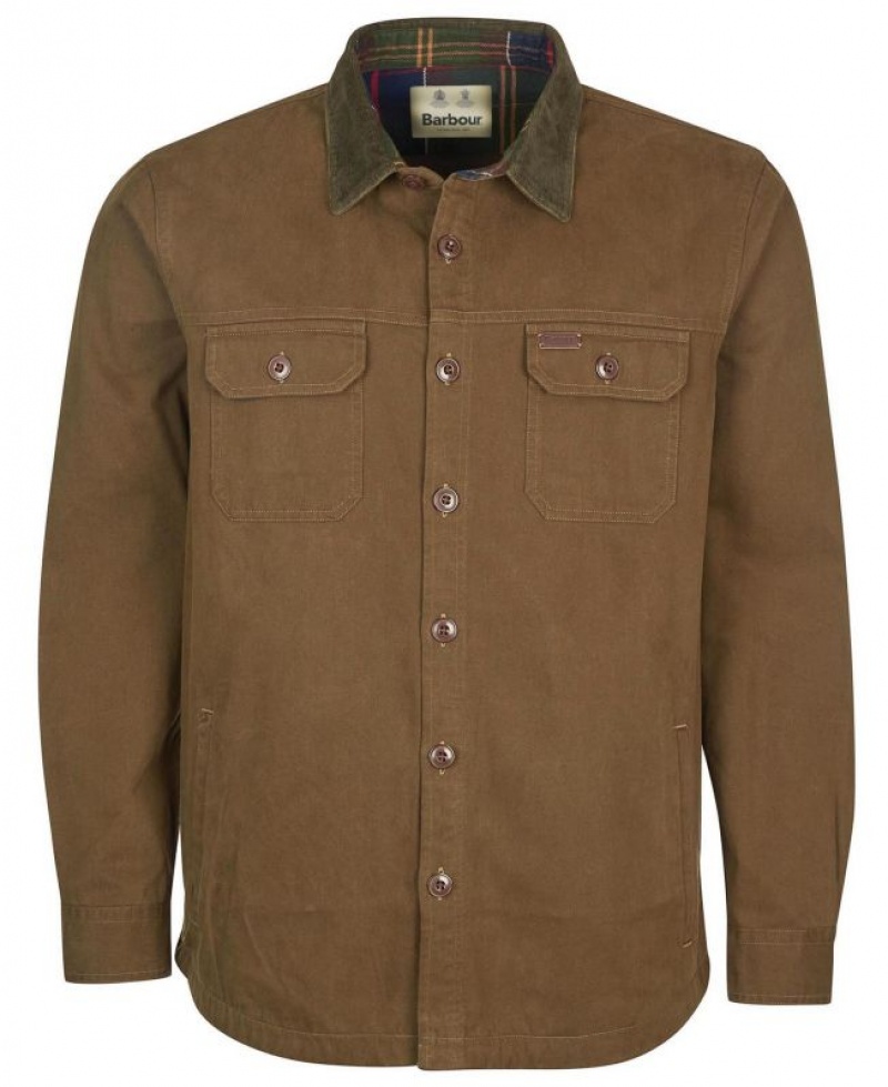 Olive Men Barbour Catbell Overshirt | US-6309NKVOL