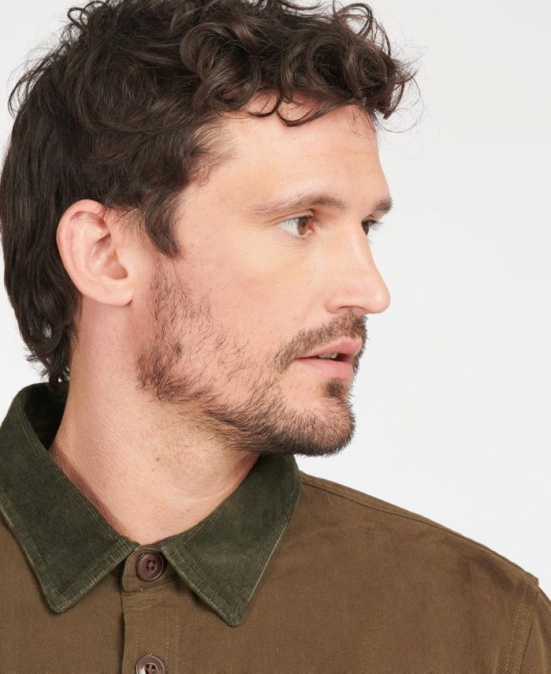 Olive Men Barbour Catbell Overshirt | US-6309NKVOL