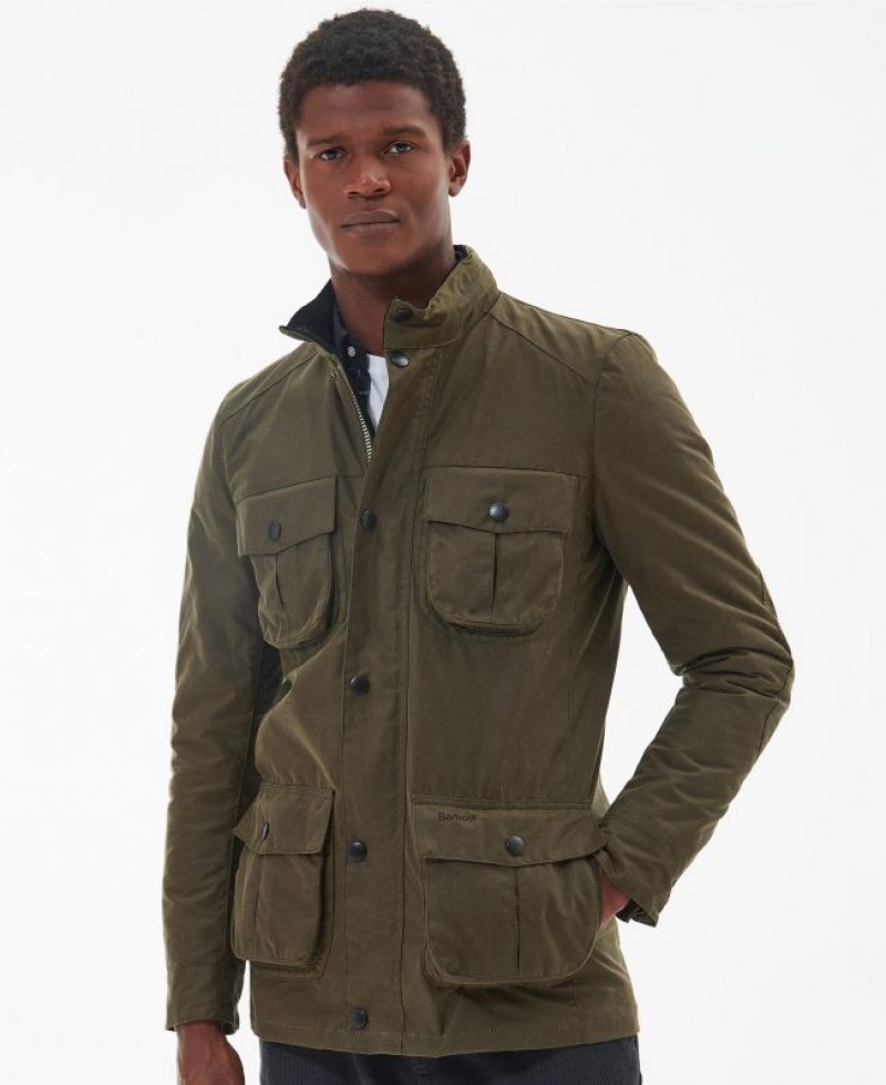 Olive Men Barbour Corbridge Waxed Jacket | US-6839XFHWU