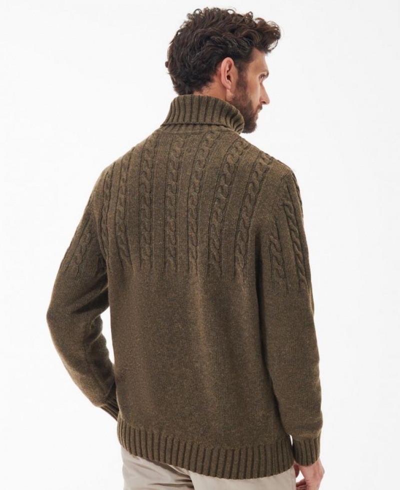 Olive Men Barbour Duffle Knitted Sweater | US-9258JQVUB