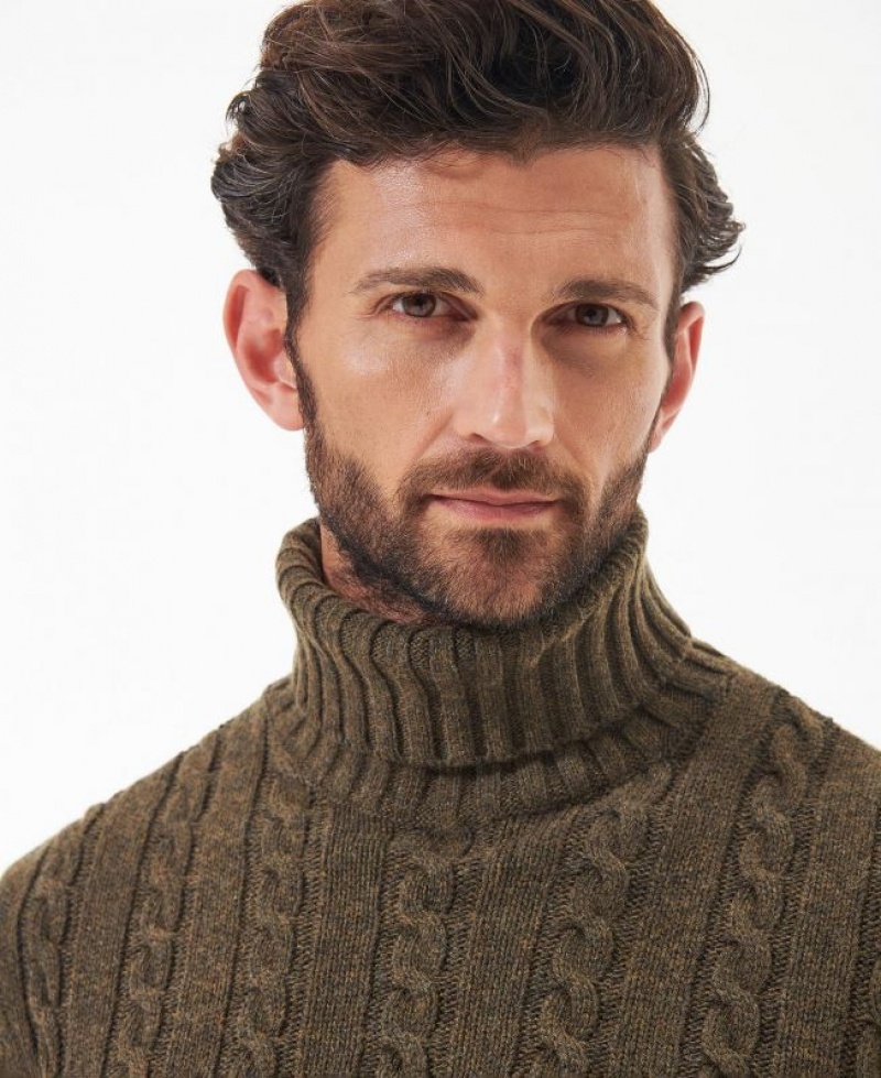 Olive Men Barbour Duffle Knitted Sweater | US-9258JQVUB