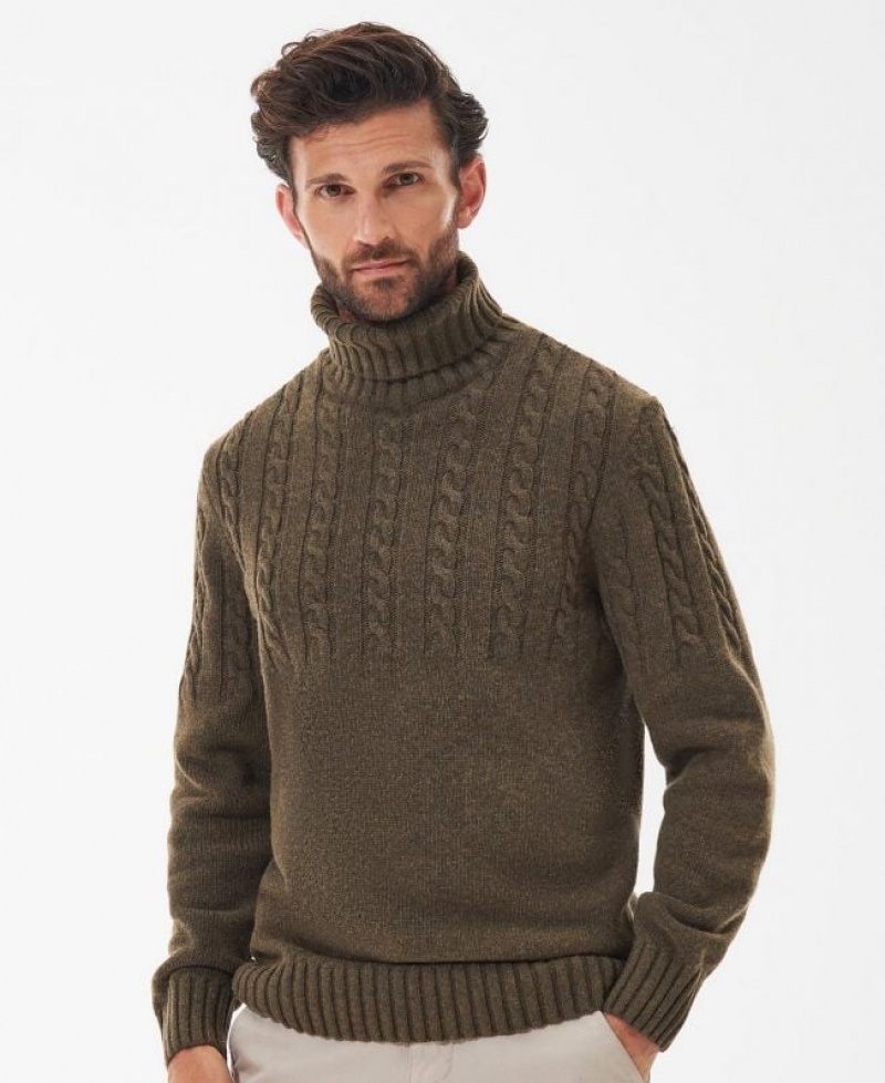 Olive Men Barbour Duffle Knitted Sweater | US-9258JQVUB