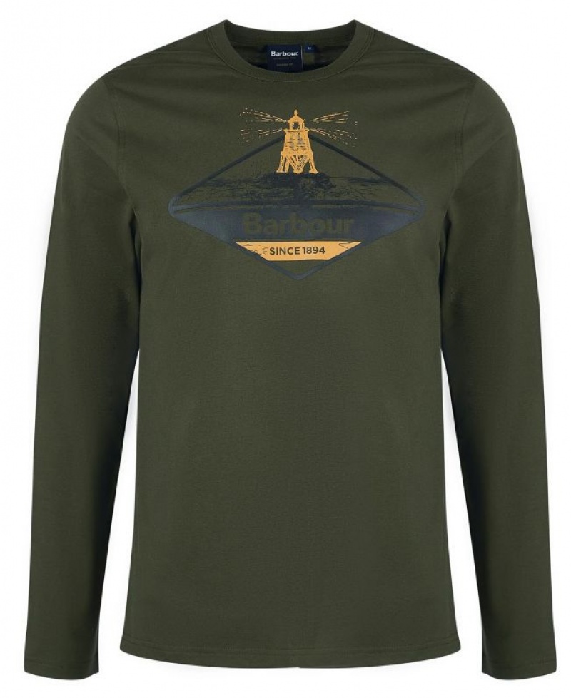 Olive Men Barbour Dundraw T-Shirts | US-3142AQWNJ