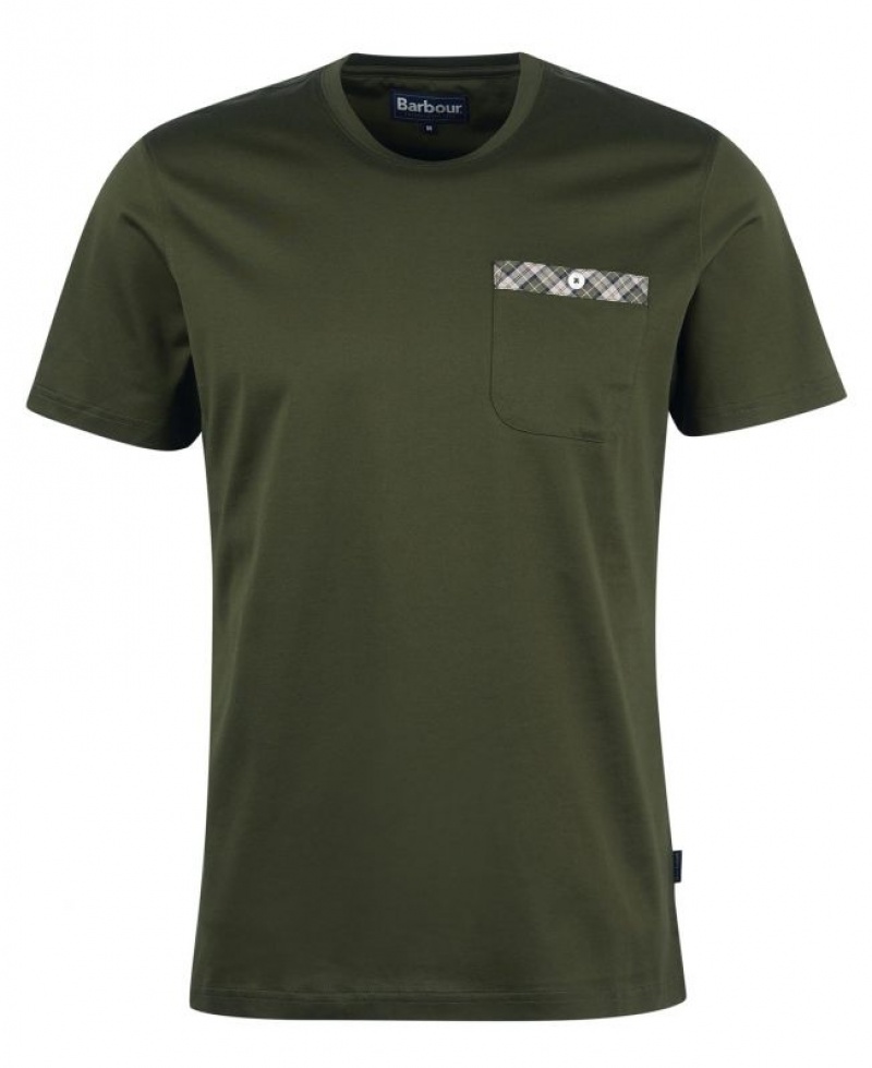 Olive Men Barbour Durness Pocket T-Shirts | US-3806HQFML