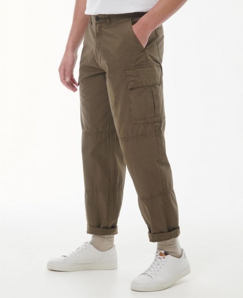 Olive Men Barbour Essential Ripstop Cargo Pants | US-6091DAWJR