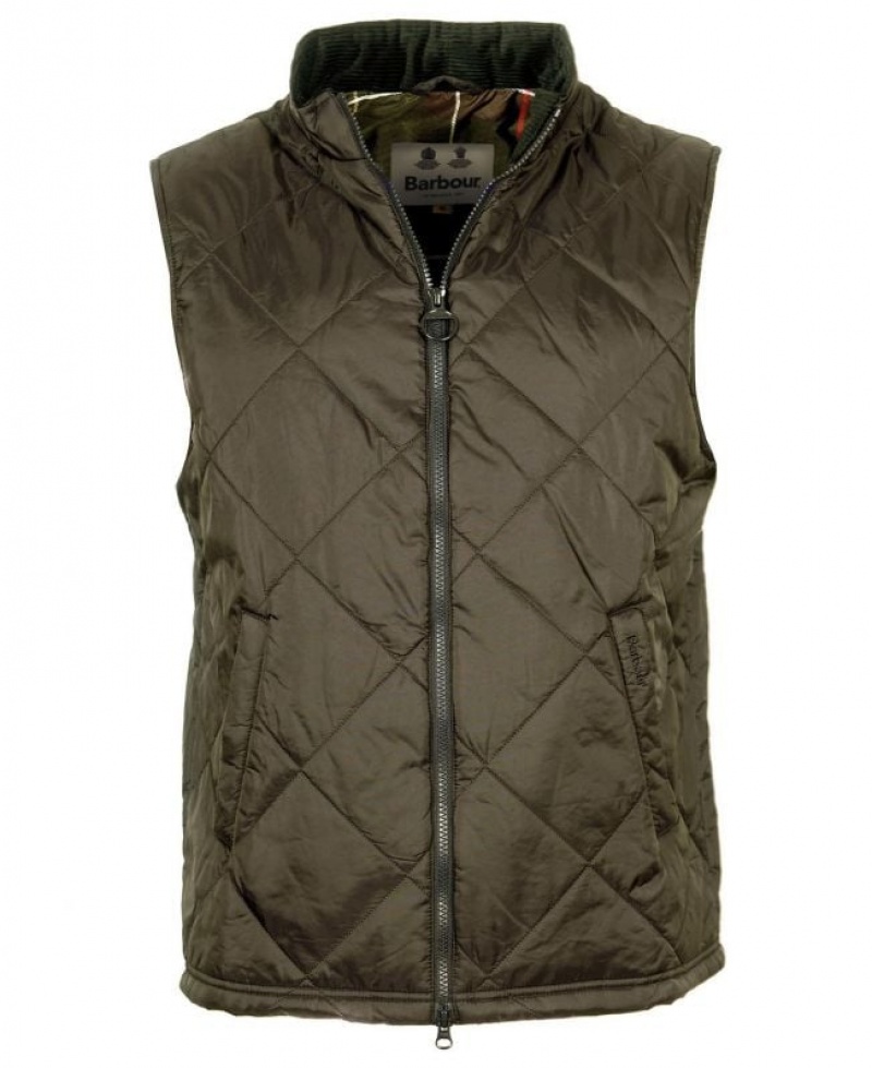 Olive Men Barbour Finn Vest | US-3469UWCOM