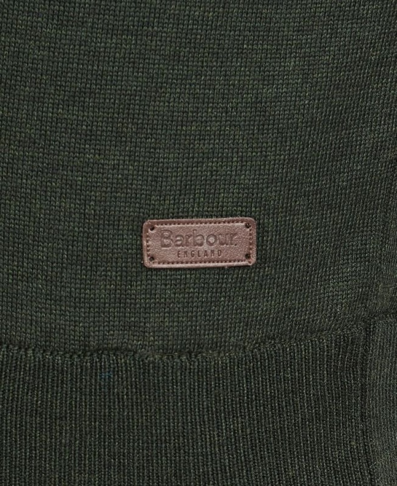 Olive Men Barbour Gamlan Half Zip Sweater | US-6297PTORH