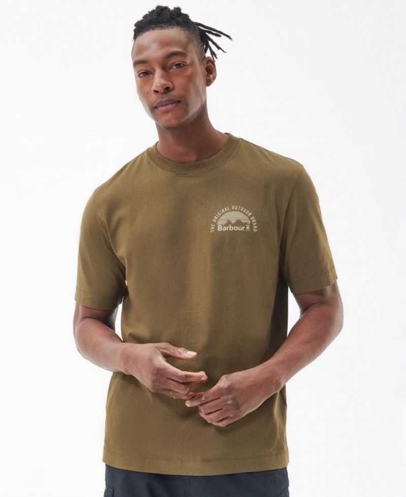 Olive Men Barbour Haydock T-Shirts | US-0621MDTER