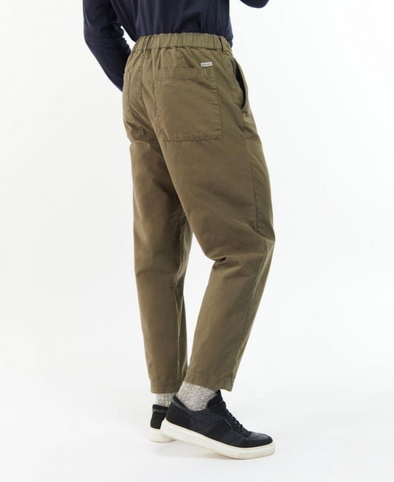 Olive Men Barbour Hose Highgate Twill Pants | US-8975IBZMV