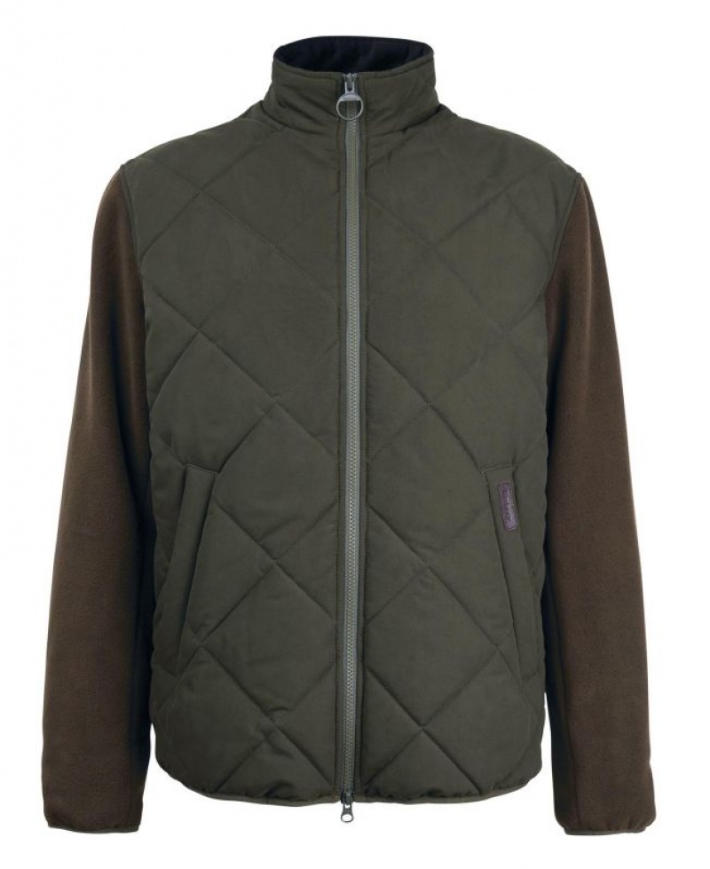 Olive Men Barbour Hybrid Fleece | US-8627NKJLO