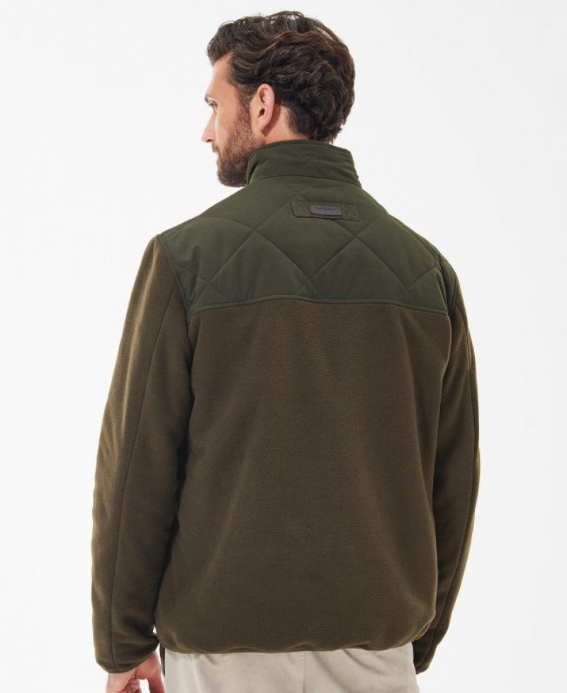 Olive Men Barbour Hybrid Fleece | US-8627NKJLO