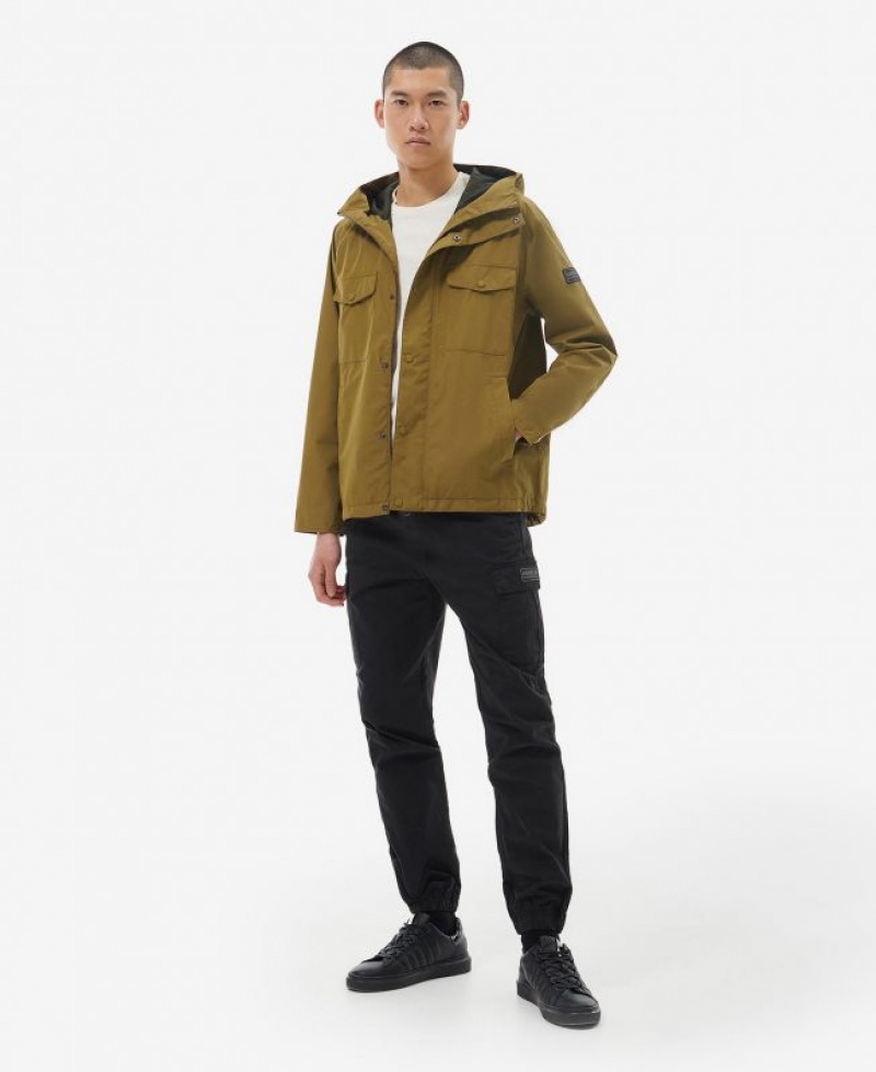 Olive Men Barbour International Abbots Waterproof Jacket | US-3594EHZKI