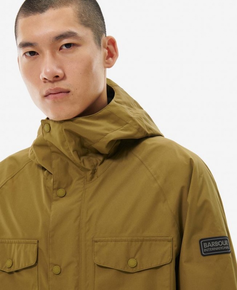 Olive Men Barbour International Abbots Waterproof Jacket | US-3594EHZKI