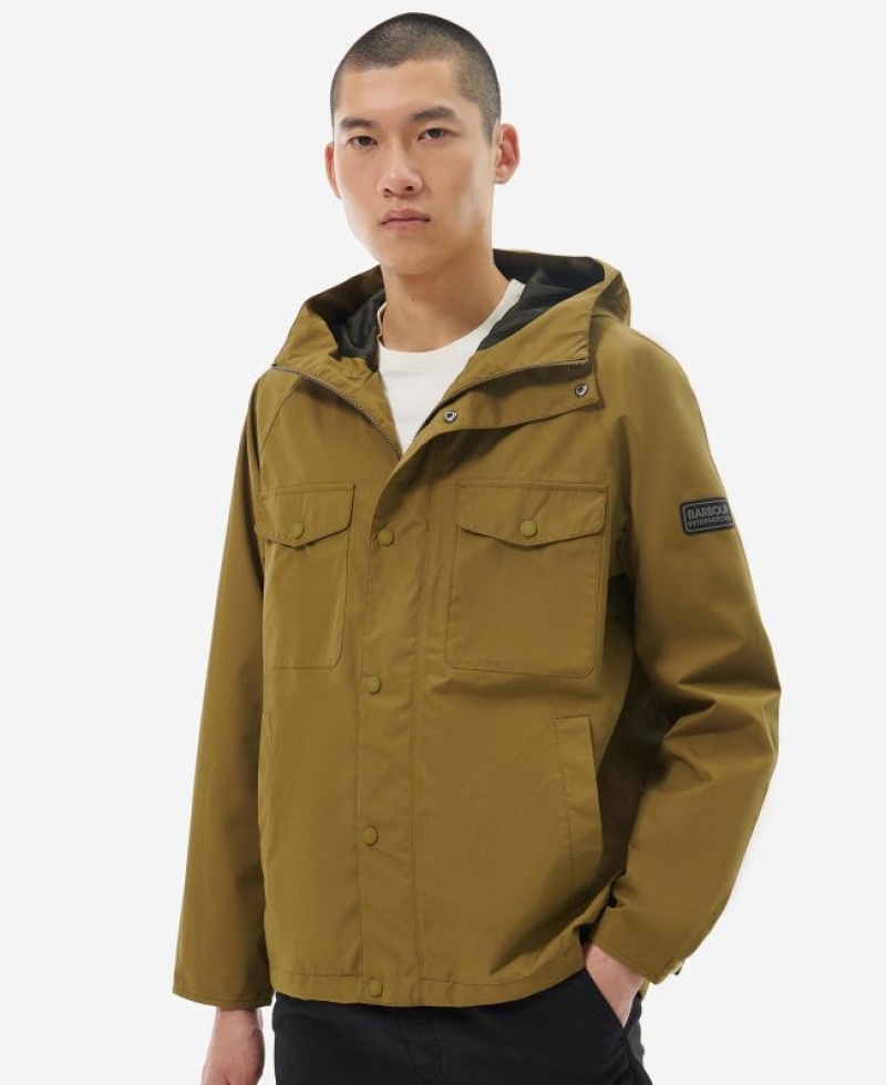 Olive Men Barbour International Abbots Waterproof Jacket | US-3594EHZKI