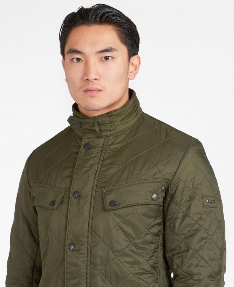 Olive Men Barbour International Ariel Polarquilt Quilted Jacket | US-6718CDYMI