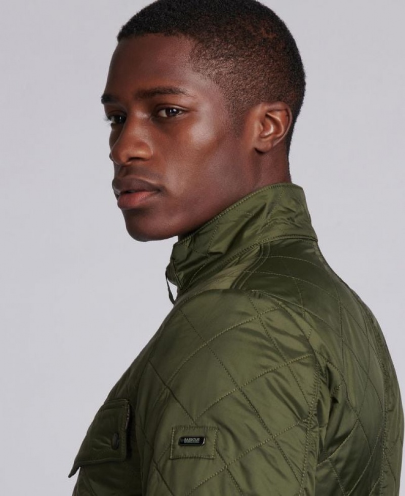 Olive Men Barbour International Ariel Polarquilt Quilted Jacket | US-6718CDYMI