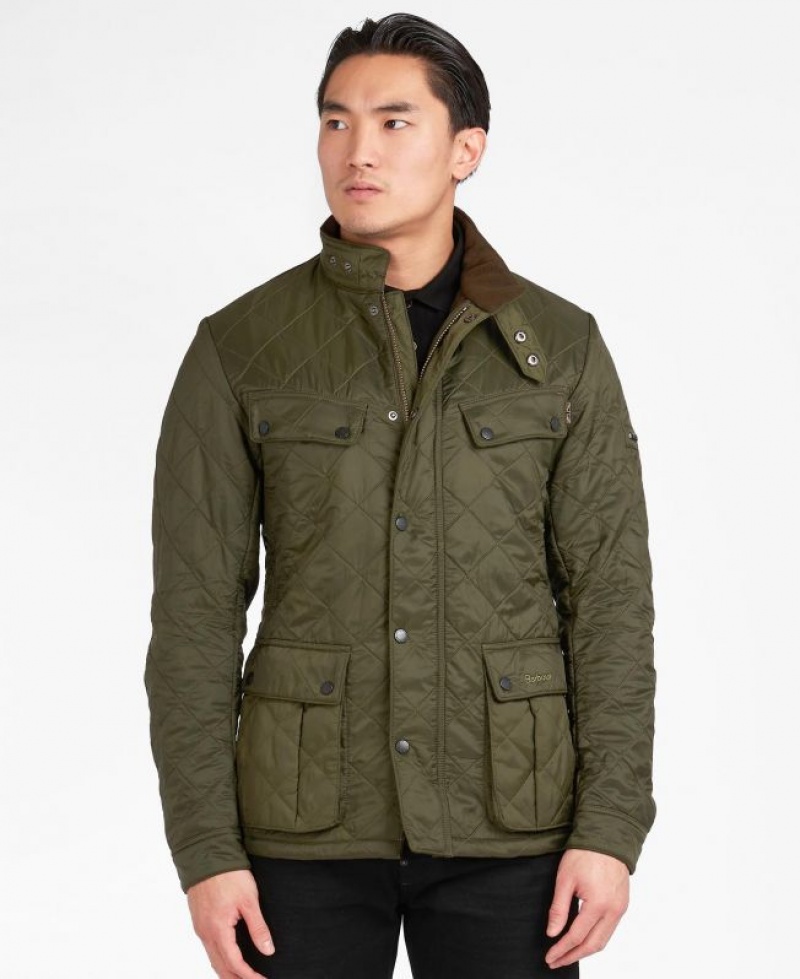 Olive Men Barbour International Ariel Polarquilt Quilted Jacket | US-6718CDYMI