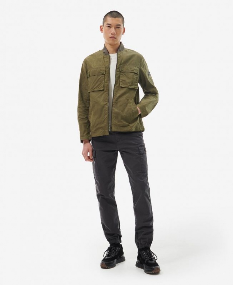 Olive Men Barbour International Carner Casual Jacket | US-8951OYIVZ