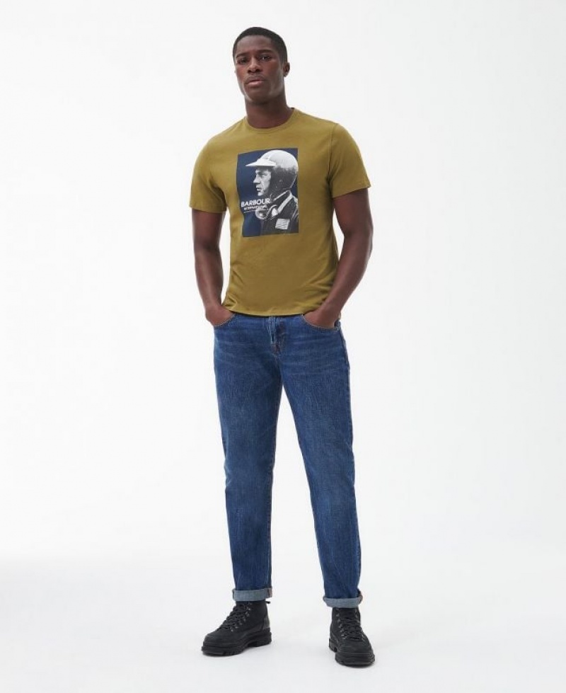 Olive Men Barbour International Greyson T-Shirts | US-2594ABJFX