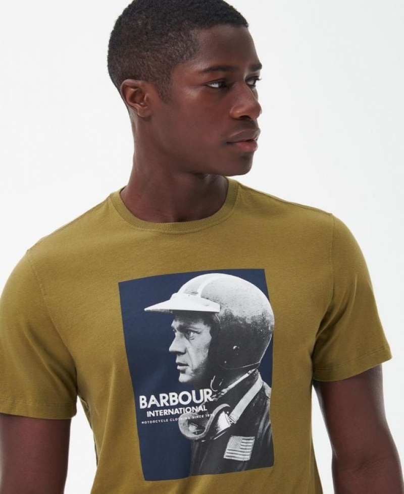 Olive Men Barbour International Greyson T-Shirts | US-2594ABJFX