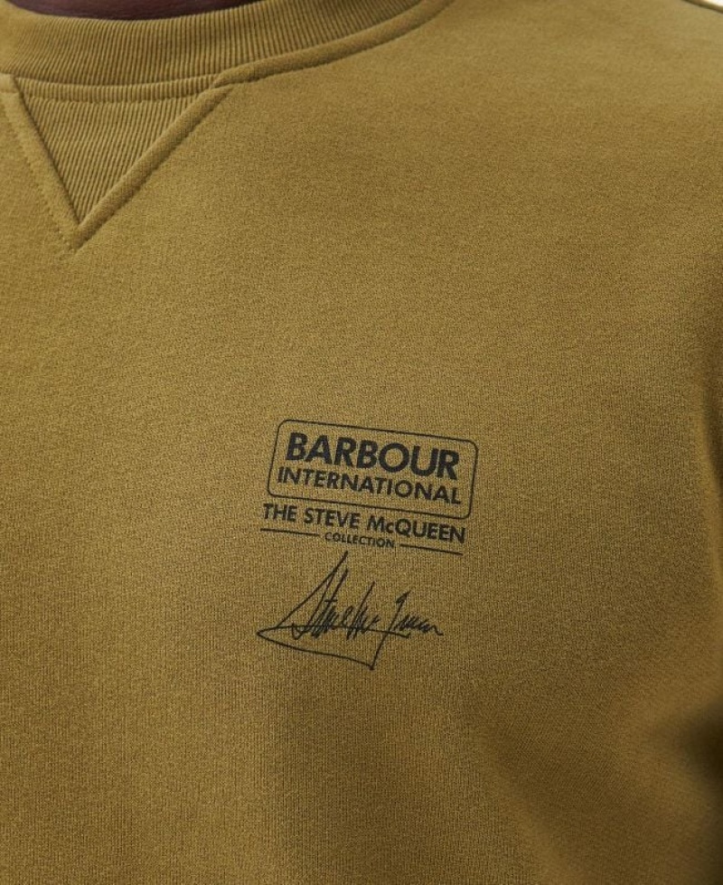 Olive Men Barbour International Watch Crew Neck Sweatshirt | US-9412REVIW