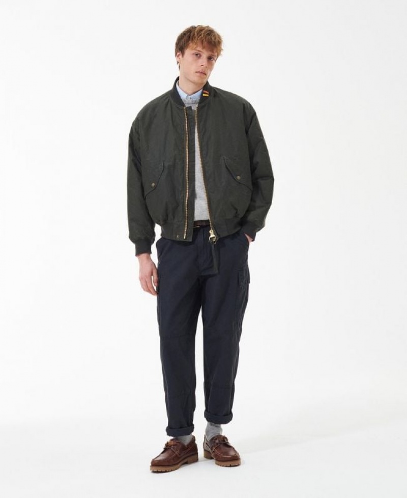 Olive Men Barbour JBS Flight Waxed Jacket | US-4287PEZRV