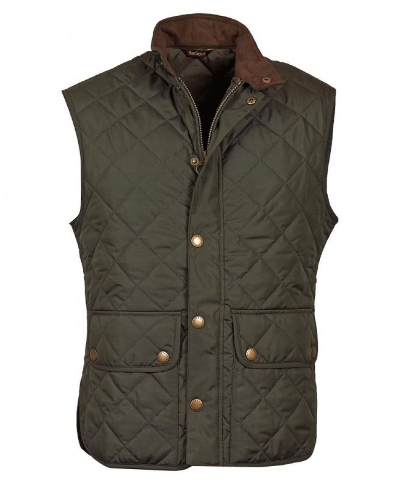 Olive Men Barbour Lowerdale Vest | US-8906UYFQR