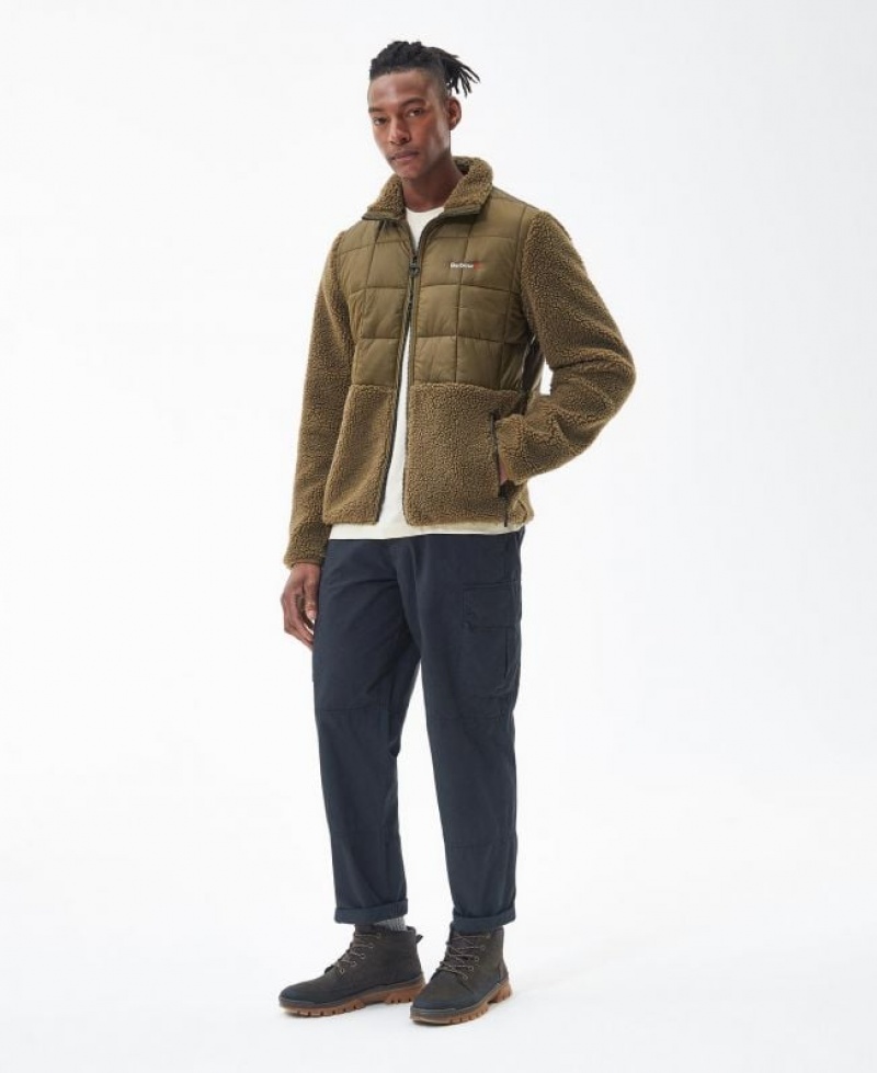 Olive Men Barbour Lowfell Fleece | US-9180SZXDO