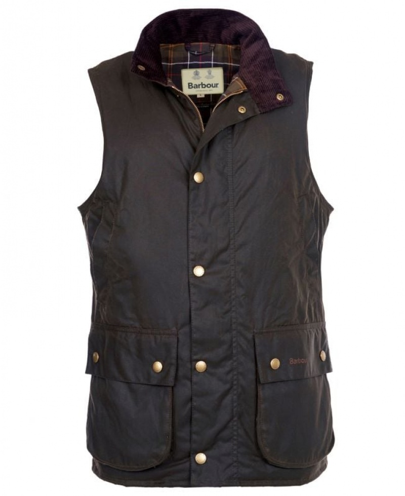 Olive Men Barbour New Westmorland Wax Vest | US-8341WBUZT