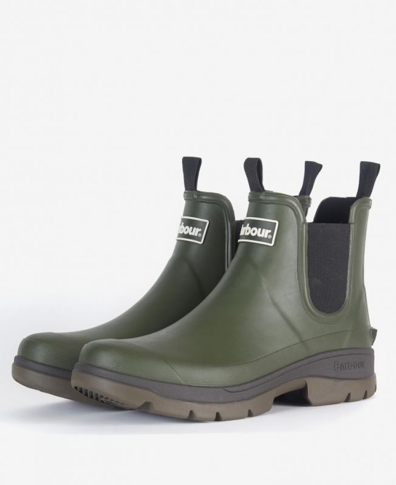 Olive Men Barbour Nimbus Wellingtons Rain Boots | US-2785YPANH