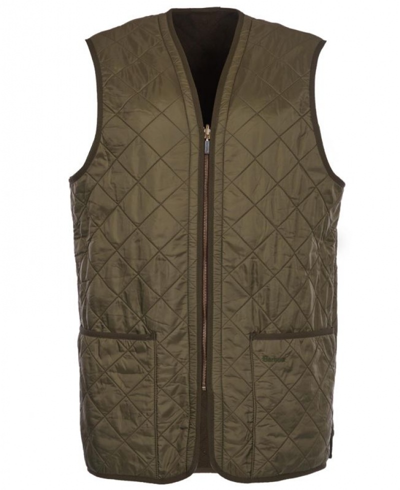 Olive Men Barbour Polarquilt Waistcoat/Zip-In Liner Vest | US-6321YTEZF