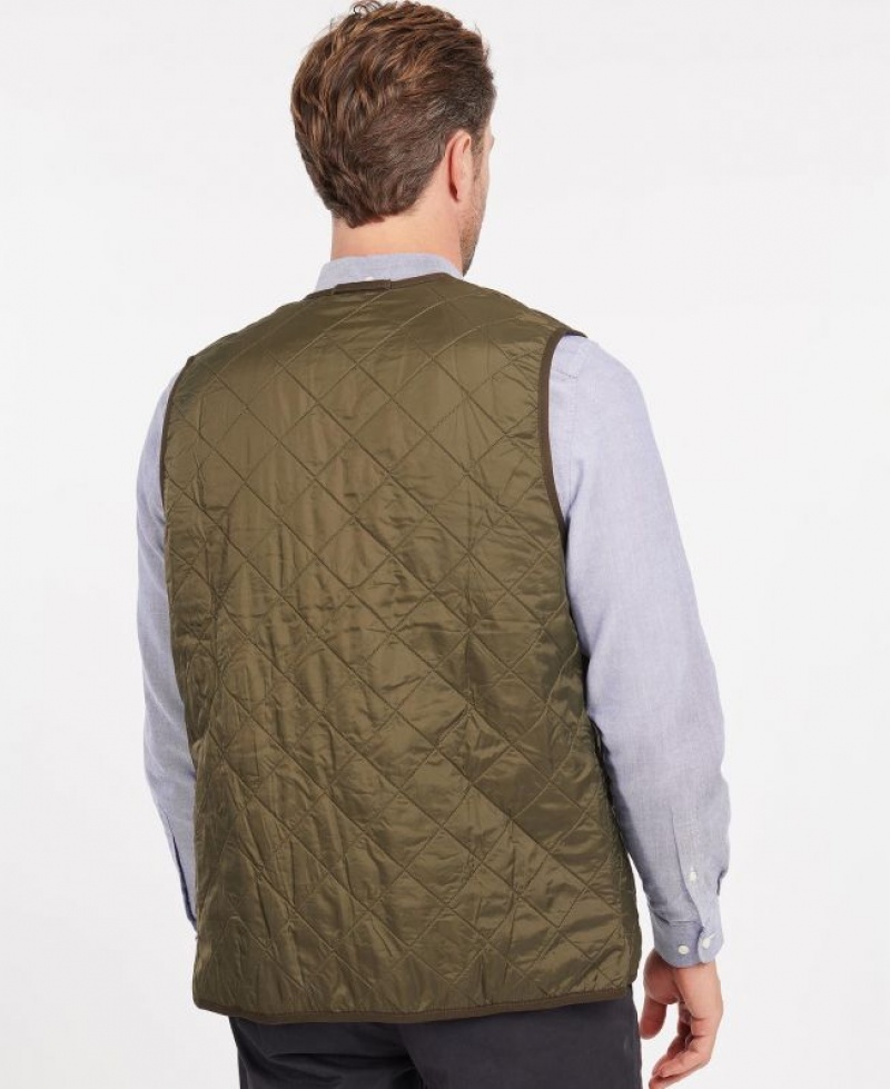 Olive Men Barbour Polarquilt Waistcoat/Zip-In Liner Vest | US-6321YTEZF