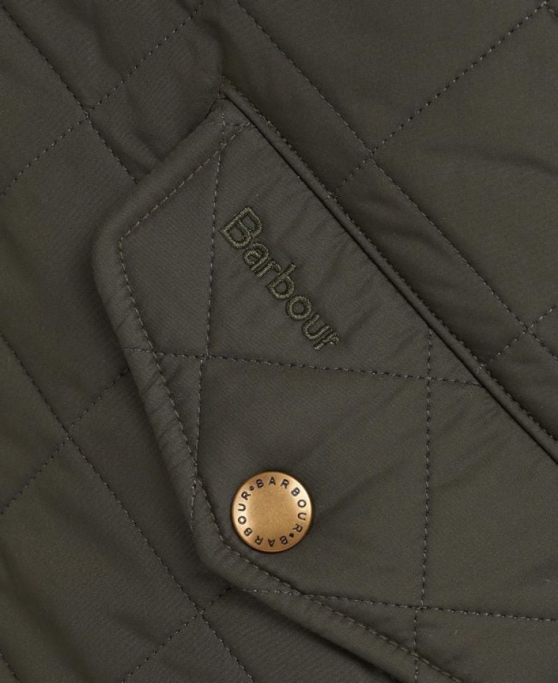 Olive Men Barbour Powell Quilted Jacket | US-3426SHUXE