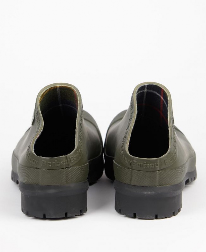 Olive Men Barbour Quinn Clogs | US-9104MUBPQ