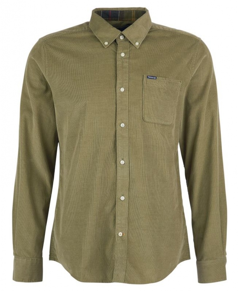 Olive Men Barbour Ramsey Tailored Shirts | US-4678CRJDX