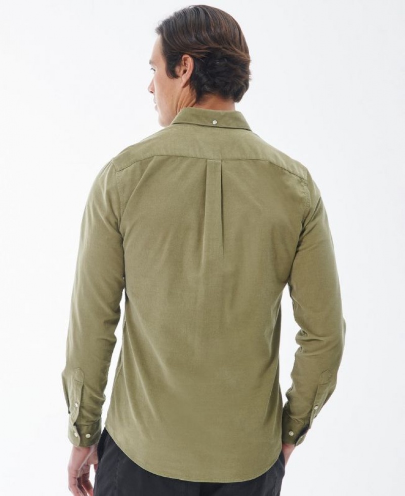 Olive Men Barbour Ramsey Tailored Shirts | US-4678CRJDX