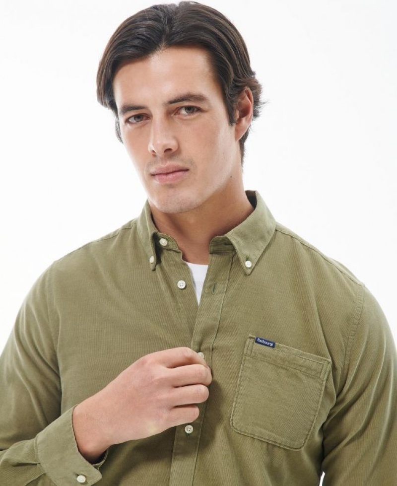 Olive Men Barbour Ramsey Tailored Shirts | US-4678CRJDX