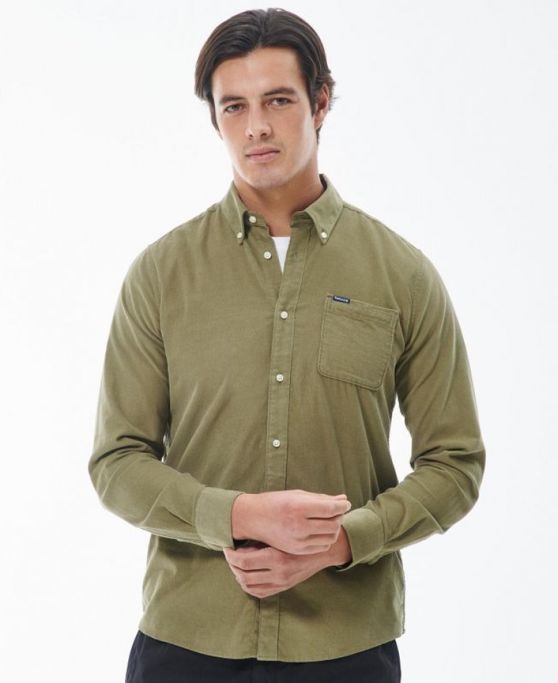 Olive Men Barbour Ramsey Tailored Shirts | US-4678CRJDX