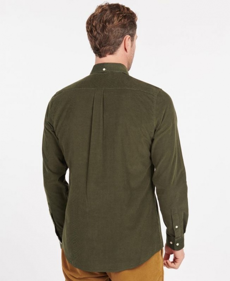 Olive Men Barbour Ramsey Tailored Shirts | US-2618KJPWX