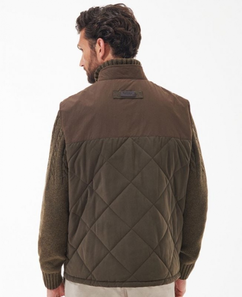 Olive Men Barbour Rennison Vest | US-2498VBXAS