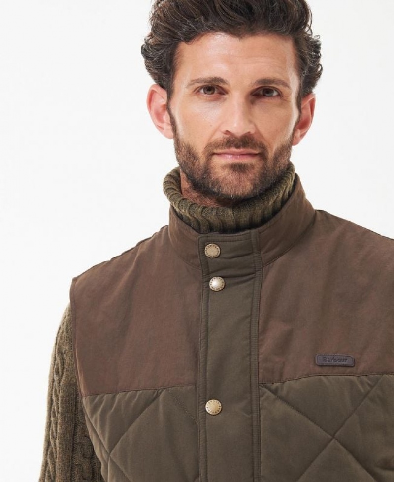 Olive Men Barbour Rennison Vest | US-2498VBXAS