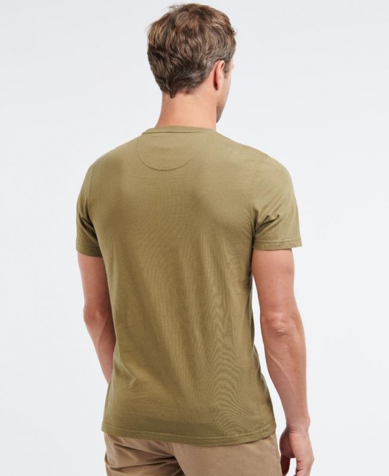 Olive Men Barbour Sports T-Shirts | US-2958MBZKS