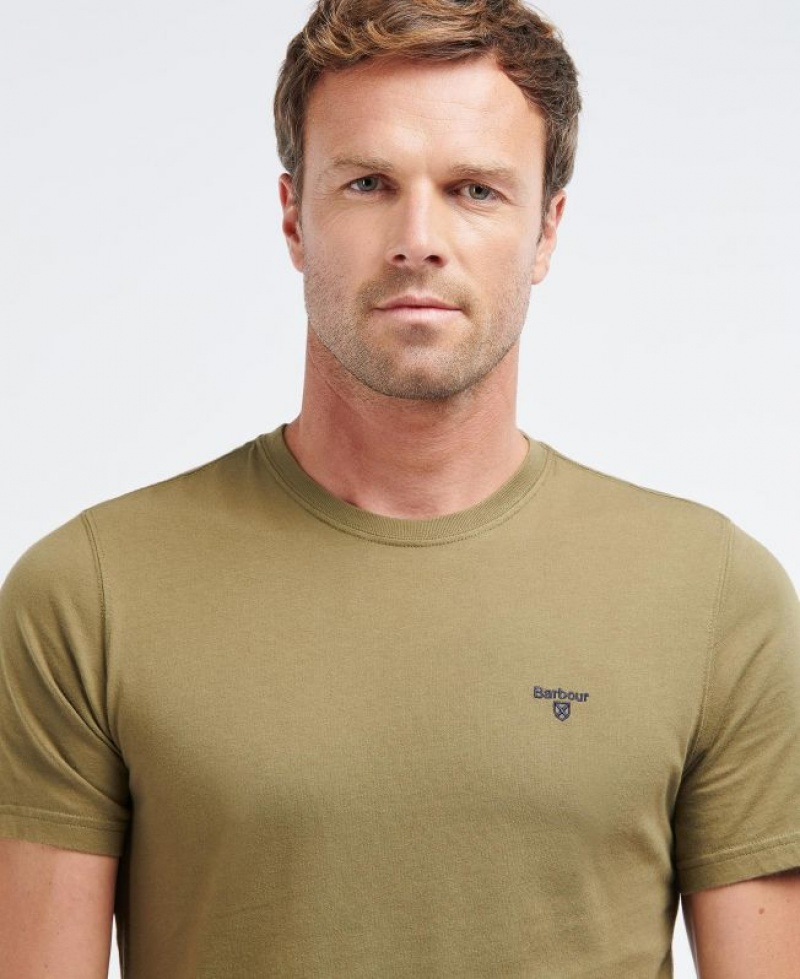 Olive Men Barbour Sports T-Shirts | US-2958MBZKS