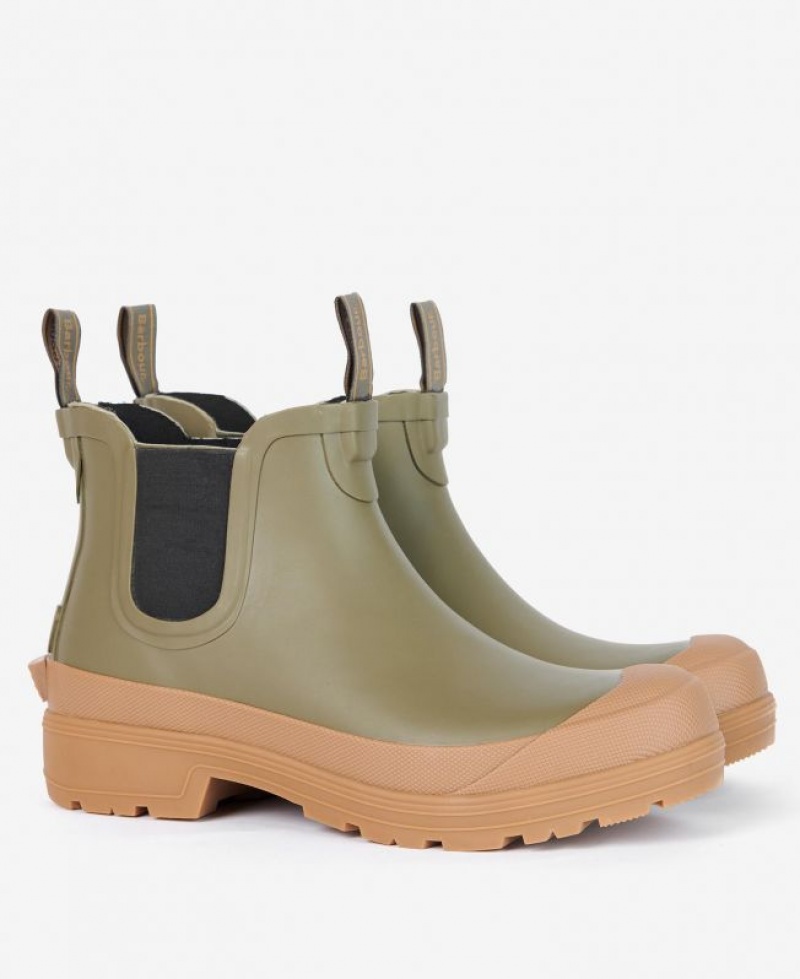 Olive Men Barbour Storm Wellingtons Rain Boots | US-7853HFDAY