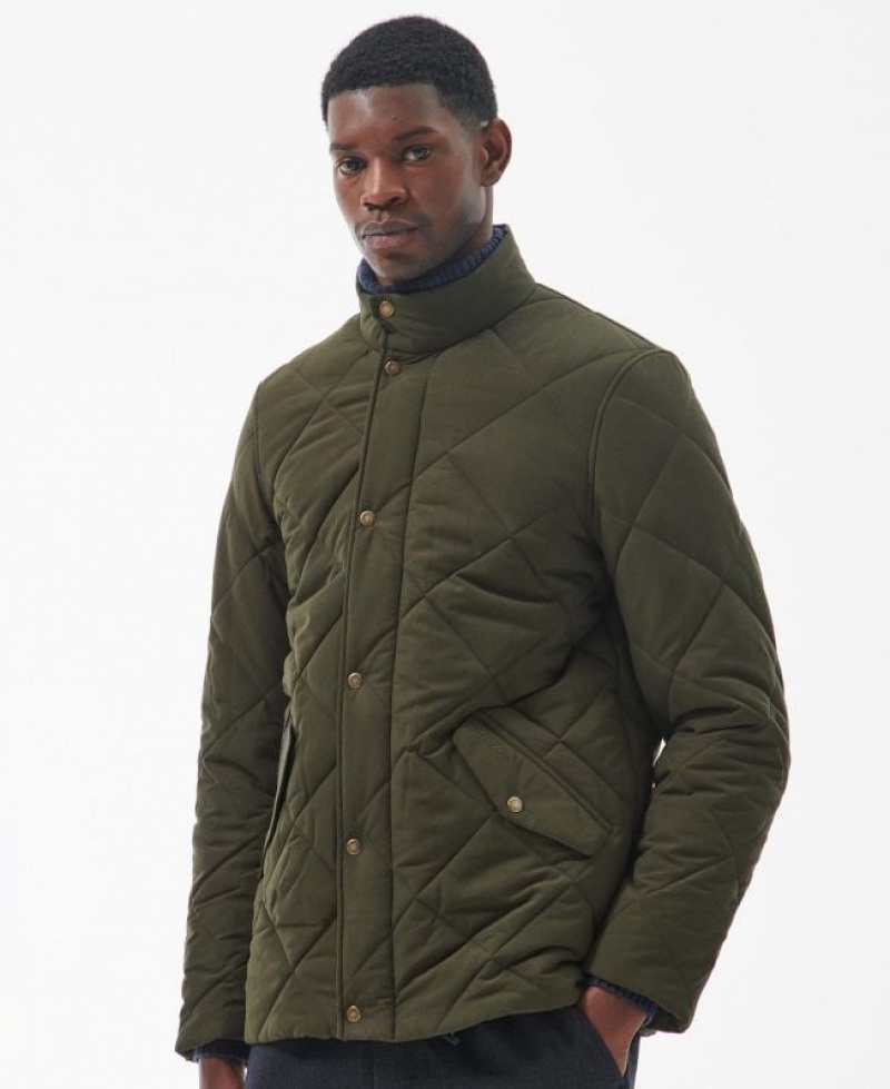 Olive Men Barbour Winter Chelsea Quilted Jacket | US-0248XTPGW