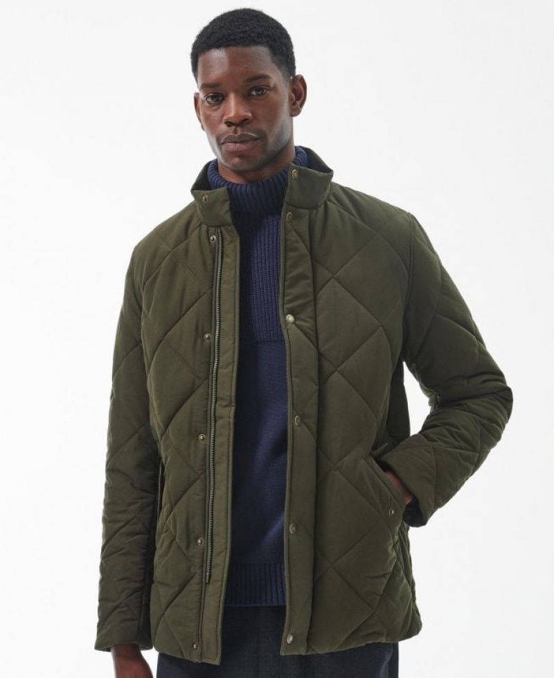 Olive Men Barbour Winter Chelsea Quilted Jacket | US-0248XTPGW