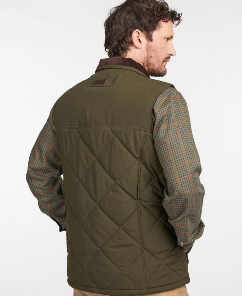 Olive Men Barbour Winterdale Vest | US-8762ZWGNS