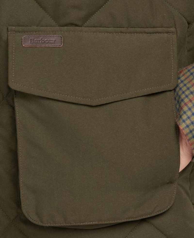 Olive Men Barbour Winterdale Vest | US-8762ZWGNS